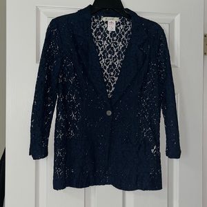 Dark Navy Lace Blazer